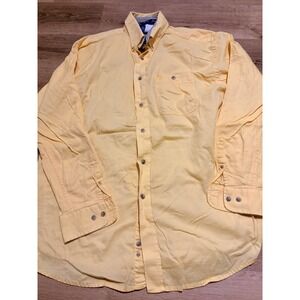 Wrangler Cowboy Cut Collection Long Sleeve Button Down Shirt Men's XL Yellow